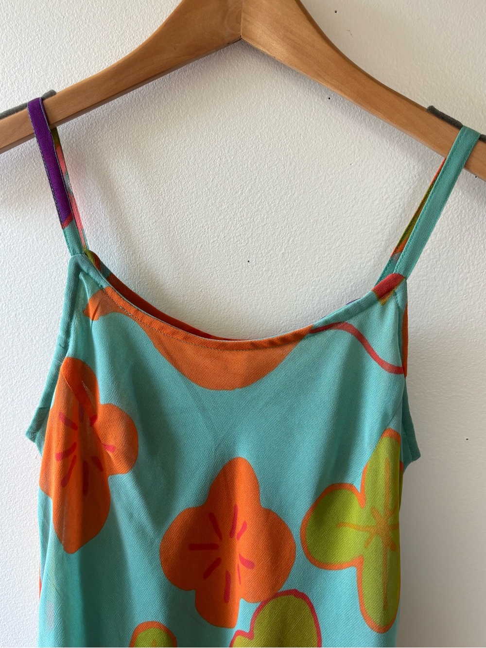 Vintage Vibrant Floral multicolour Slip Dress - Picture 2 of 4
